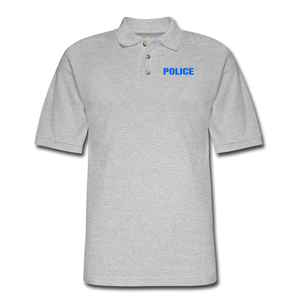 POLICE Pique Polo Shirt - heather gray
