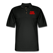 Load image into Gallery viewer, FIRE FIGHTER Men&#39;s Pique Polo Shirt - black