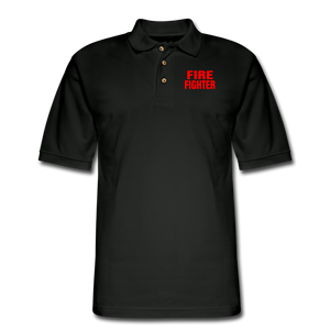 FIRE FIGHTER Men's Pique Polo Shirt - black