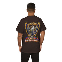 Load image into Gallery viewer, United States Law Enforcement Honoring Service Eagle 2 sides T-Shirt