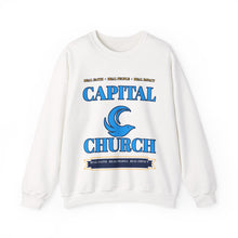 Load image into Gallery viewer, Capital Church Crewneck Sweatshirt — Blue Dove Logo Christian Ministry Pullover