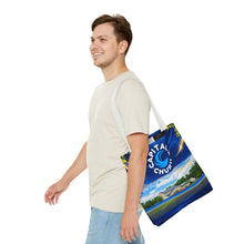 Load image into Gallery viewer, Capital H Church All-Over Print Tote Bag — Scenic Logo Church Tote