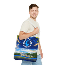Load image into Gallery viewer, Capital H Church All-Over Print Tote Bag — Scenic Logo Church Tote