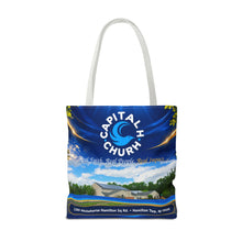 Load image into Gallery viewer, Capital H Church All-Over Print Tote Bag — Scenic Logo Church Tote