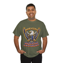 Load image into Gallery viewer, United States Law Enforcement Honoring Service Eagle 2 sides T-Shirt
