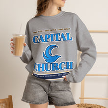 Load image into Gallery viewer, Capital Church Crewneck Sweatshirt — Blue Dove Logo Christian Ministry Pullover