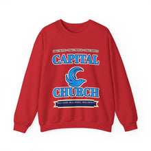 Load image into Gallery viewer, Capital Church Crewneck Sweatshirt — Blue Dove Logo Christian Ministry Pullover