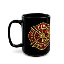 Load image into Gallery viewer, Fire Department Maltese Cross Black Mug
