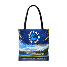 Load image into Gallery viewer, Capital H Church All-Over Print Tote Bag — Scenic Logo Church Tote