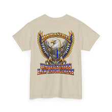 Load image into Gallery viewer, United States Law Enforcement Honoring Service Eagle 2 sides T-Shirt