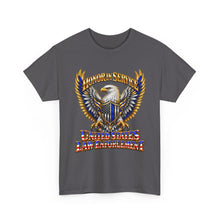 Load image into Gallery viewer, United States Law Enforcement Honoring Service Eagle 2 sides T-Shirt