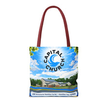 Load image into Gallery viewer, Capital Church Scenic Tote Bag — 'Real Faith. Real People. Real Impact.'