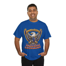 Load image into Gallery viewer, United States Law Enforcement Honoring Service Eagle 2 sides T-Shirt