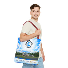 Load image into Gallery viewer, Capital Church Scenic Tote Bag — 'Real Faith. Real People. Real Impact.'