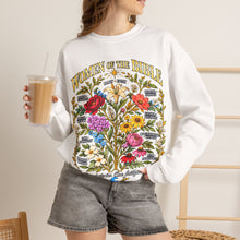 Load image into Gallery viewer, Women of the Bible Floral Crewneck Sweatshirt — Scriptural Names &amp; Botanical Illustration