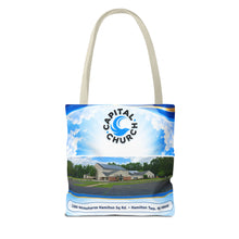 Load image into Gallery viewer, Capital Church Scenic Tote Bag — 'Real Faith. Real People. Real Impact.'