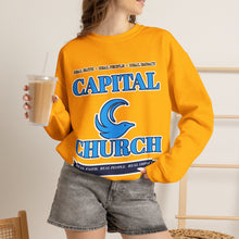 Load image into Gallery viewer, Capital Church Crewneck Sweatshirt — Blue Dove Logo Christian Ministry Pullover