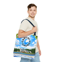 Load image into Gallery viewer, Capital Church Scenic Tote Bag — 'Real Faith. Real People. Real Impact.'