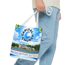 Load image into Gallery viewer, Capital Church Scenic Tote Bag — 'Real Faith. Real People. Real Impact.'