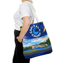 Load image into Gallery viewer, Capital H Church All-Over Print Tote Bag — Scenic Logo Church Tote