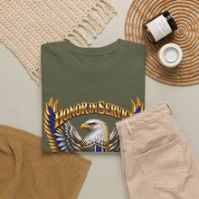 Load image into Gallery viewer, United States Law Enforcement Honoring Service Eagle 2 sides T-Shirt