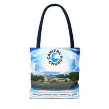 Load image into Gallery viewer, Capital Church Scenic Tote Bag — 'Real Faith. Real People. Real Impact.'