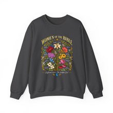 Load image into Gallery viewer, Women's Bible Floral Crewneck Sweatshirt — "Women of the Bible" Vintage Botanical Design