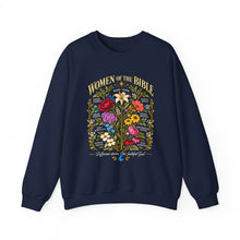 Load image into Gallery viewer, Women's Bible Floral Crewneck Sweatshirt — "Women of the Bible" Vintage Botanical Design