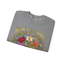 Load image into Gallery viewer, Women of the Bible Floral Crewneck Sweatshirt — Scriptural Names &amp; Botanical Illustration