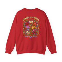 Load image into Gallery viewer, Women's Bible Floral Crewneck Sweatshirt — "Women of the Bible" Vintage Botanical Design