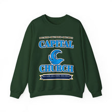 Load image into Gallery viewer, Capital Church Crewneck Sweatshirt — Blue Dove Logo Christian Ministry Pullover