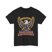 Load image into Gallery viewer, United States Law Enforcement Honoring Service Eagle 2 sides T-Shirt