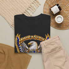 Load image into Gallery viewer, United States Law Enforcement Honoring Service Eagle 2 sides T-Shirt