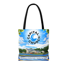 Load image into Gallery viewer, Capital Church Scenic Tote Bag — 'Real Faith. Real People. Real Impact.'