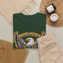 Load image into Gallery viewer, United States Law Enforcement Honoring Service Eagle 2 sides T-Shirt