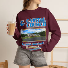 Load image into Gallery viewer, Capital Church Crewneck Sweatshirt — 'Real Faith. Real People. Real Impact.'