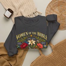 Load image into Gallery viewer, Women of the Bible Floral Crewneck Sweatshirt — Scriptural Names &amp; Botanical Illustration