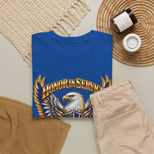 Load image into Gallery viewer, United States Law Enforcement Honoring Service Eagle 2 sides T-Shirt
