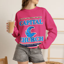 Load image into Gallery viewer, Capital Church Crewneck Sweatshirt — Blue Dove Logo Christian Ministry Pullover