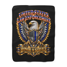 Load image into Gallery viewer, United States Law Enforcement Honor in Service Sherpa Fleece Blanket