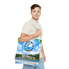 Load image into Gallery viewer, Capital Church Scenic Tote Bag — 'Real Faith. Real People. Real Impact.'