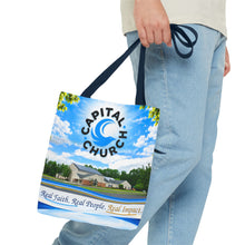 Load image into Gallery viewer, Capital Church Scenic Tote Bag — 'Real Faith. Real People. Real Impact.'