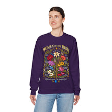Load image into Gallery viewer, Women of the Bible Floral Crewneck Sweatshirt — Scriptural Names &amp; Botanical Illustration