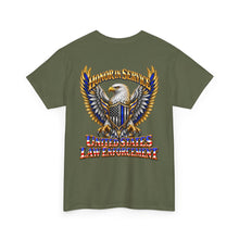 Load image into Gallery viewer, United States Law Enforcement Honoring Service Eagle 2 sides T-Shirt