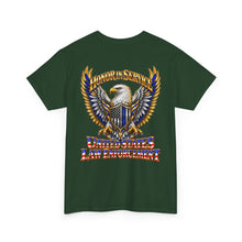 Load image into Gallery viewer, United States Law Enforcement Honoring Service Eagle 2 sides T-Shirt