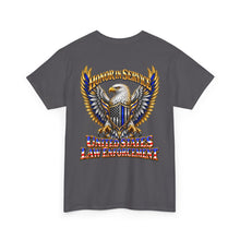 Load image into Gallery viewer, United States Law Enforcement Honoring Service Eagle 2 sides T-Shirt