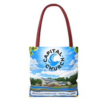 Load image into Gallery viewer, Capital Church Scenic Tote Bag — 'Real Faith. Real People. Real Impact.'