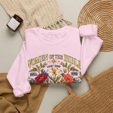 Load image into Gallery viewer, Women of the Bible Floral Crewneck Sweatshirt — Scriptural Names &amp; Botanical Illustration