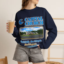 Load image into Gallery viewer, Capital Church Crewneck Sweatshirt — 'Real Faith. Real People. Real Impact.'