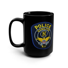 Load image into Gallery viewer, Hamilton NJ Police Badge Black Mug — 15oz Commuter Coffee Cup